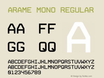 Arame Mono Regular Version 1.002; Fonts for Free; vk.com/fontsforfree Font Sample