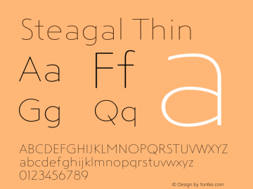 Steagal Thin Version 1.000; Fonts for Free; vk.com/fontsforfree图片样张