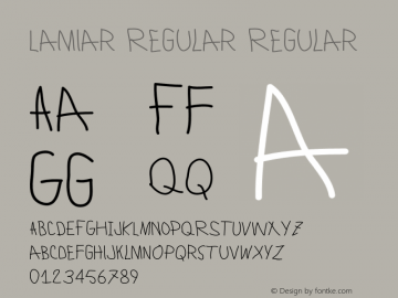 Lamiar Regular Regular Version 1.000 Font Sample