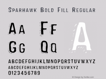 Sparhawk Bold Fill Regular Version 1.000 Font Sample