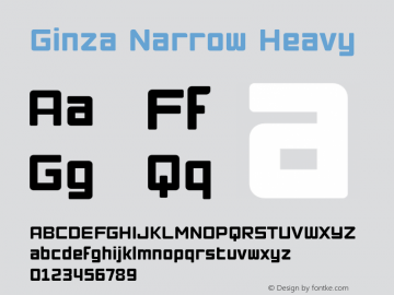 Ginza Narrow Heavy Version 001.000; Fonts for Free; vk.com/fontsforfree Font Sample