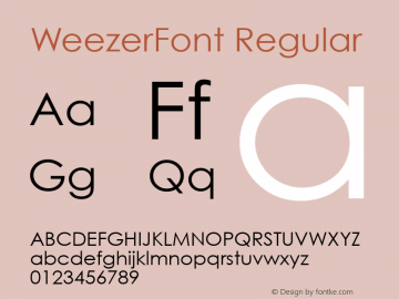 WeezerFont Regular Version 1.000000 Font Sample