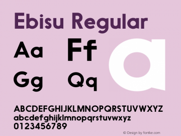 Ebisu Regular Version 1.001; Fonts for Free; vk.com/fontsforfree Font Sample