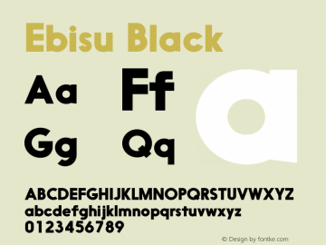 Ebisu Black Version 1.001; Fonts for Free; vk.com/fontsforfree图片样张