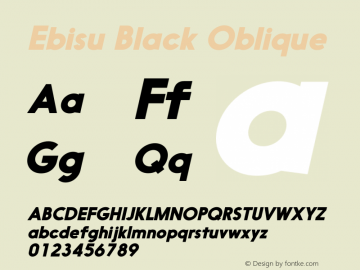 Ebisu Black Oblique Version 1.001; Fonts for Free; vk.com/fontsforfree图片样张