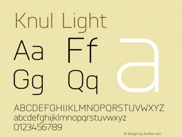 Knul Light Version 1.001; Fonts for Free; vk.com/fontsforfree图片样张