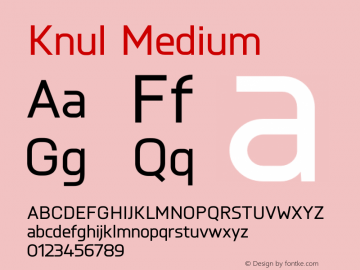 Knul Medium Version 1.001; Fonts for Free; vk.com/fontsforfree图片样张