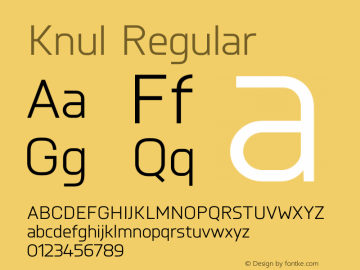 Knul Regular Version 1.001; Fonts for Free; vk.com/fontsforfree图片样张
