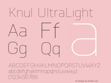 Knul UltraLight Version 1.001; Fonts for Free; vk.com/fontsforfree图片样张