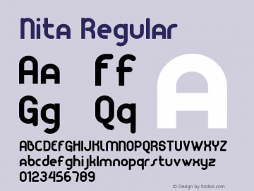 Nita Regular Version 1.000 Font Sample