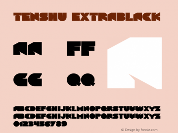 Tenshu ExtraBlack Version 1.001; Fonts for Free; vk.com/fontsforfree Font Sample