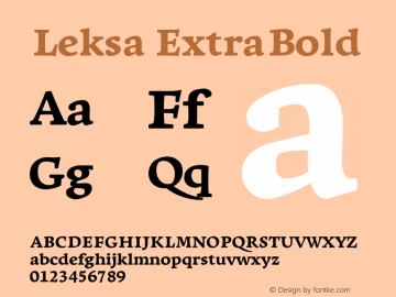 Leksa ExtraBold Version 1.000 2008 initial release; Fonts for Free; vk.com/fontsforfree Font Sample