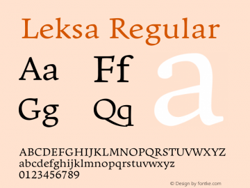Leksa Regular Version 1.000 2008 initial release; Fonts for Free; vk.com/fontsforfree Font Sample