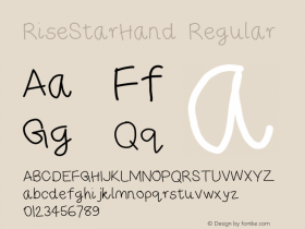 RiseStarHand Regular Version 1.0 Font Sample