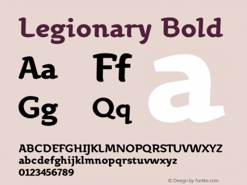 Legionary Bold Version 3.000 2010 initial release; Fonts for Free; vk.com/fontsforfree Font Sample