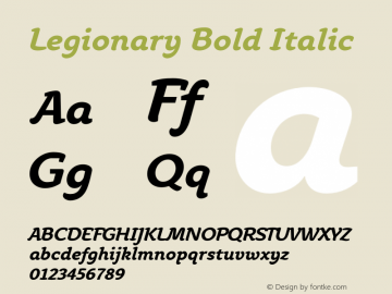 Legionary Bold Italic Version 3.000 2010 initial release; Fonts for Free; vk.com/fontsforfree图片样张