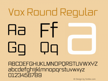Vox Round Regular Version 2.003; Fonts for Free; vk.com/fontsforfree Font Sample