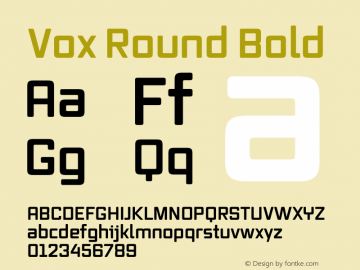 Vox Round Bold Version 2.003; Fonts for Free; vk.com/fontsforfree Font Sample