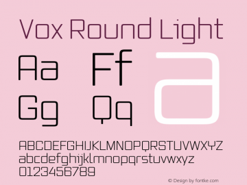 Vox Round Light Version 2.003; Fonts for Free; vk.com/fontsforfree Font Sample