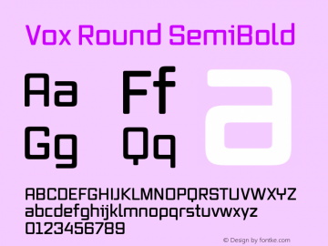 Vox Round SemiBold Version 2.003; Fonts for Free; vk.com/fontsforfree Font Sample