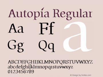 Autopia Regular V.1.0 Font Sample