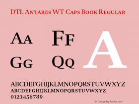 DTL Antares WT Caps Book Regular Version 001.000 Font Sample