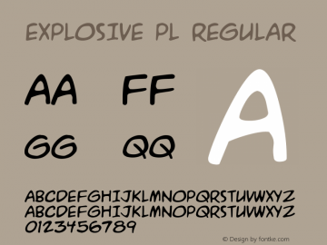 Explosive pl Regular Version 2.98 Font Sample