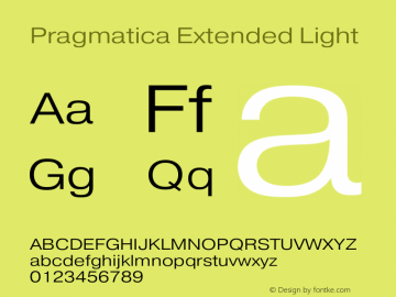 Pragmatica Extended Light Version 2.000 Font Sample