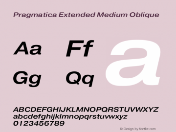 Pragmatica Extended Medium Oblique Version 2.000图片样张