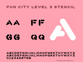 Fun City Level 3 Stencil Version 1.001 Font Sample