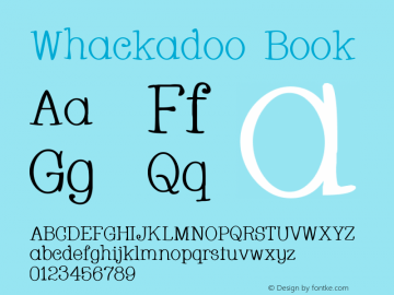 Whackadoo Book Version 2.0 Font Sample