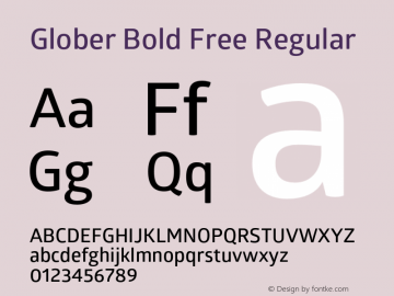 Glober Bold Free Regular Version 1.000 Font Sample