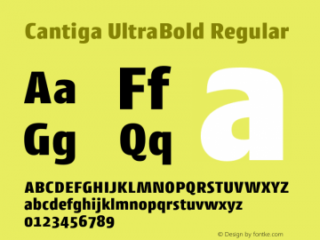 Cantiga UltraBold Regular Version 1.000 2014 initial release图片样张