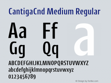 CantigaCnd Medium Regular Version 1.000 2014 initial release Font Sample