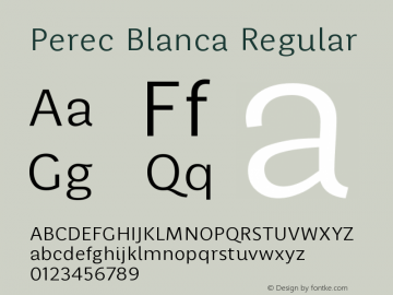 Perec Blanca Regular Version 1.000图片样张