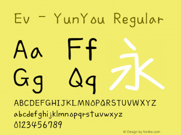 Ev - YunYou Regular Ev - YunYou Font Sample