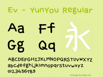 Ev - YunYou Regular Ev - YunYou Font Sample