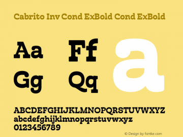 Cabrito Inv Cond ExBold Cond ExBold Version 1.000 Font Sample