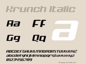 Krunch Italic Version 1.000 2014 initial release图片样张