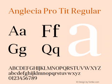 Anglecia Pro Tit Regular Version 001.000 Font Sample