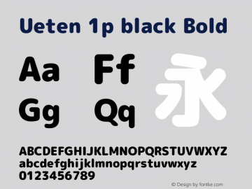 Ueten 1p black Bold Version 2014.0227 Font Sample
