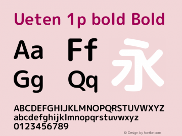 Ueten 1p bold Bold Version 2015.0327 Font Sample
