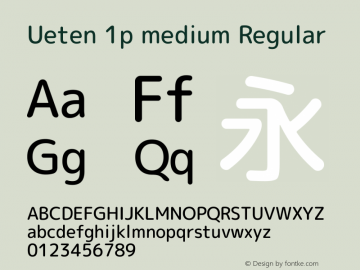 Ueten 1p medium Regular Version 2014.0227 Font Sample