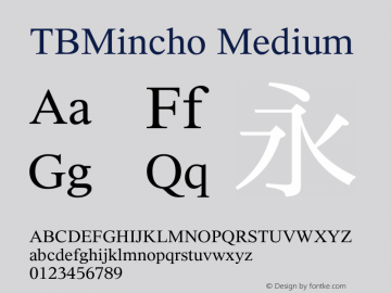 TBMincho Medium Version 1.10     12/11/2012图片样张