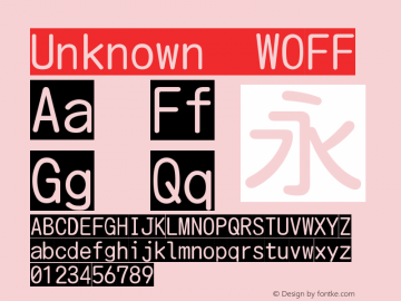 Unknown WOFF Version 1.0 Font Sample