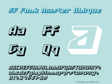 SF Funk Master Oblique v1.0 - Freeware Font Sample