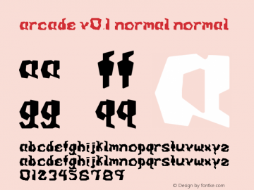 Arcade v0.1 Normal Normal 0.005 Font Sample