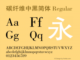 碳纤维中黑简体 Regular 1.00 Font Sample