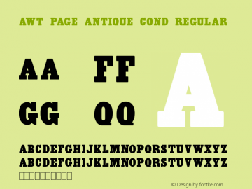 AWT Page Antique Cond Regular Version 1.10 October 31, 2013图片样张