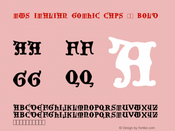 TWS Italian Gothic Caps 80 Bold Version 1.00 August 1, 2013, initial release Font Sample